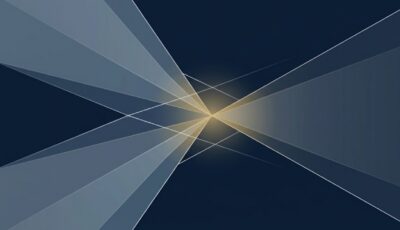 Abstract illustration of a Swiss investment agreement — three parties converging at a closing point.